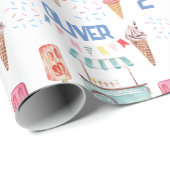 Roze blauw ijs cadeaupapier (Rol Hoek)