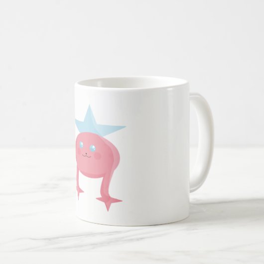 Roze blauw Kinder kunstontwerp Koffiemok (Voorkant rechts)