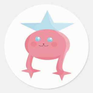 Roze blauw Kinder kunstontwerp Ronde Sticker