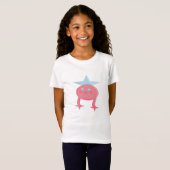 Roze blauw Kinder kunstontwerp T-shirt (Voorkant volledig)