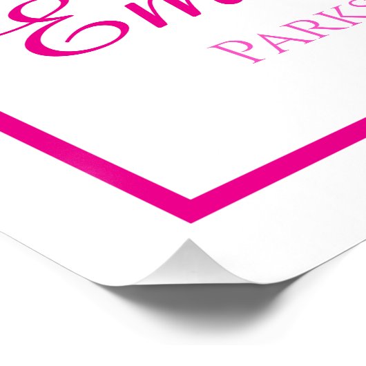 Roze & Blauw Leopard Afstuderen Glanzend Poster Perfect Poster (Hoek)