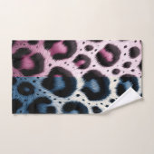 Roze & Blauw Leopard Bont Dierenprint Vlekken Bad Handdoek (Handdoek)