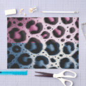 Roze & Blauw Leopard Bont Dierenprint Vlekken Tissuepapier (Craft)