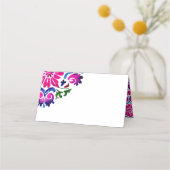 Roze blauw Mexicaanse tegels trouwnaam en tafel (Achterkant)