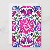 Roze blauw Mexicaanse tegels vrijgezellenfeest sja Kaart (Achterkant)