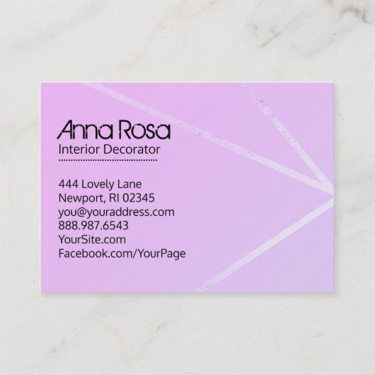 *~* Roze Blauw Modern Geometrisch Roos Goudfolie Visitekaartje (Achterkant)