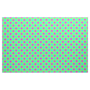 Roze & Blauw op Groene Polka Dots Patroon Stof
