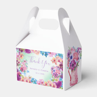 Roze Blauw Paarse Bloem Favor Box Uw Feest Bedankdoosjes