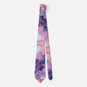 Roze Blauw Paarse Waterverf verf Fusion splash ar Stropdas