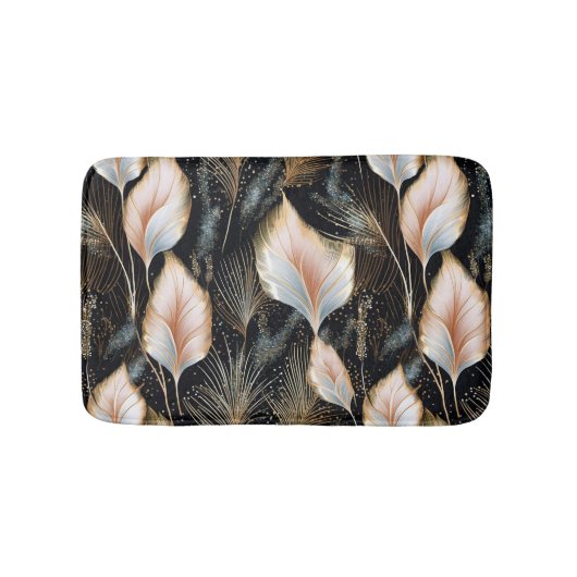 Roze & Blauw Pampas Gras Glitter Badmat (Voorkant)