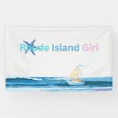Roze Blauw Rhode Island Ocean Zee Spandoek (Horizontaal)