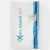 Roze Blauw Rhode Island Ocean Zee Spandoek (Verticaal)