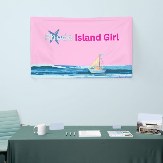 Roze Blauw Rhode Island Ocean Zee Spandoek (Beurs)