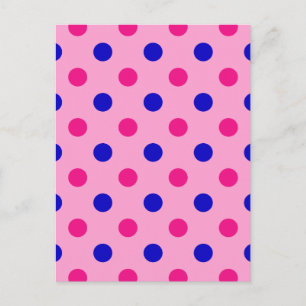 Roze Blauw Roze Stippenpatroon Briefkaart