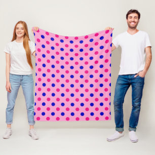 Roze Blauw Roze Stippenpatroon Fleece Deken
