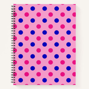 Roze Blauw Roze Stippenpatroon Notitieboek