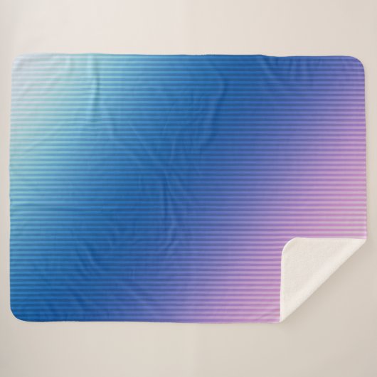 Roze blauw, roze, strepen, ombre, roze gradiënt sherpa deken (Voorkant (horizontaal))