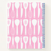 Roze Blauw Schattige Keukengerei Patroon Notitieboek (Achterkant)