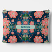 Roze Blauw Stijlvol Bloemen Patroon Accessoire Tas (Voorkant)