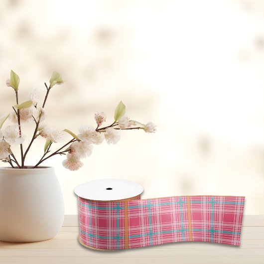 Roze & Blauw Tartaar plaid zomer Lint