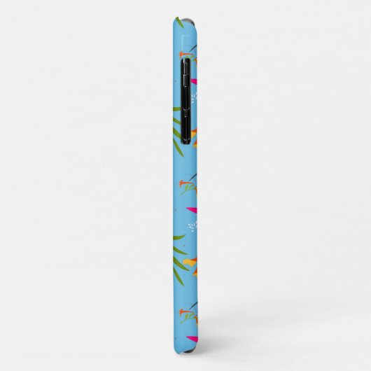 Roze Blauw Tropische Kolibrie Patterned Case-Mate iPhone Case (Achterkant/links)