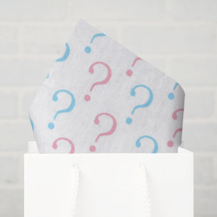 Roze blauw vraagteken weefsel tissuepapier