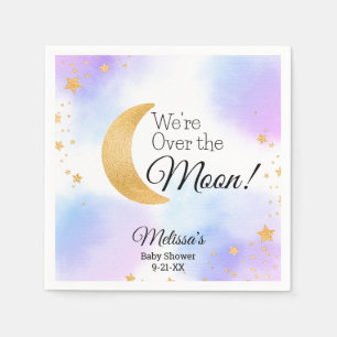 Roze Blauw We zijn dolblij Neutrale Baby Shower Servet