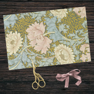Roze Blauw  William Morris Chrysanthemum Tissuepapier