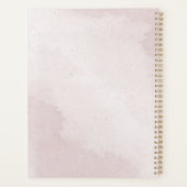 roze blauw wit bloem groen trouw planner (Achterkant)
