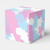 Roze Blauw Wit Camo Abstract Bedankdoosjes (Achterkant)