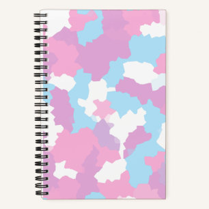 Roze Blauw Wit Camo Abstract Notitieboek