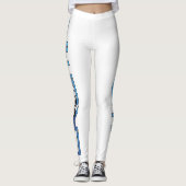 ROZE/BLAUW - WITTE LEGGINGS (Voorkant)