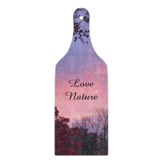 Roze Blauw Zonsondergang Snijplank (Voorkant)