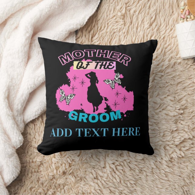 Roze Blauw & Zwart Moeder Moeder Mam Van de Bruide Kussen (Deken)