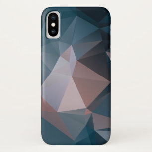 Roze blauwe Abstracte piramide Patroon iPhone X Hoesje