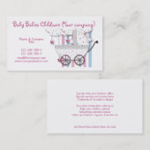 roze blauwe baby visitekaartje (Voorkant / Achterkant)
