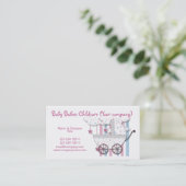 roze blauwe baby visitekaartje (Staand voorkant)