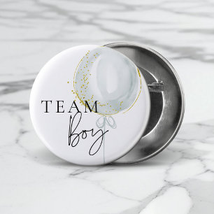 Roze & Blauwe Ballon Geslacht onthullen Team Boy Ronde Button 3,2 Cm