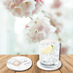 Roze & Blauwe Ballon Geslacht onthullen Team Boy Ronde Kartonnen Onderzetter