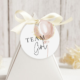 Roze & Blauwe Ballon Geslacht Onthullen Team Meisj Bedankjes Labels