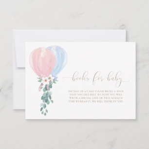 Roze Blauwe Ballonnen Boeken voor Baby Verzoek Kaa Kaart