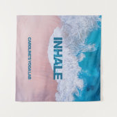 Roze Blauwe Beach Bermuda Wandkleed (Voorkant (horizontaal))