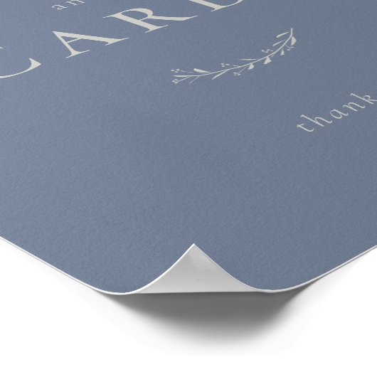 Roze blauwe bladeren en Kaart van bessen en giftbo Poster (Hoek)