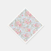 Roze & Blauwe Bloemen Shabby Chic Servetten (Hoek)
