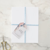 Roze Blauwe Bloemrijke Script Bruidsdouche Cadeaulabel (Met Touw)
