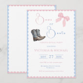 Roze & Blauwe Bogen of Laarzen Geslacht Onthullen Kaart (Voorkant / Achterkant)