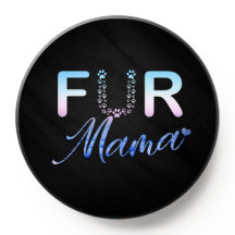 Roze blauwe bont mama telefoon grip voor hond kat