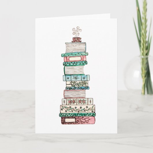 Roze & Blauwe Bookstack Kaart (Voorkant)