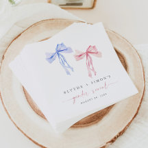 Roze Blauwe Bow Geslacht Onthullen Papieren servet