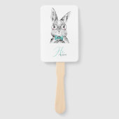 Roze Blauwe Bunnies Handwaaier (Voorkant)